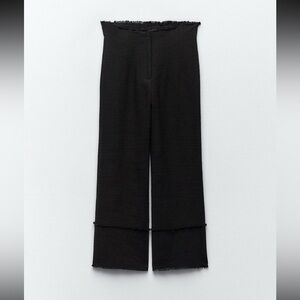 Zara Tweed Frayed Pants